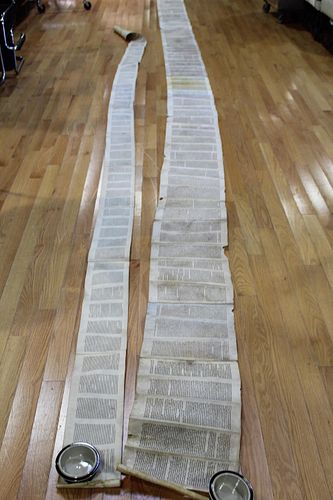 Two Antique Torah Scrolls On Parchment.