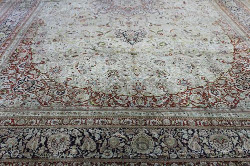 Magnificent Vintage Palace Size Silk Carpet.