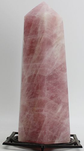 SPECIMEN. Large and Impressive Rose Quartz Obelisk