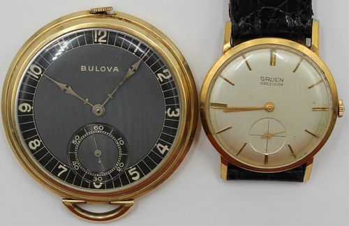 JEWELRY. Bulova Pocket Watch and a Gruen Watch.