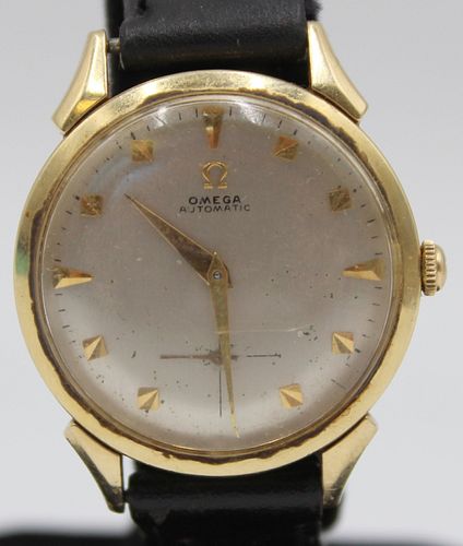 JEWELRY. Men's Omega 14kt Gold Watch.