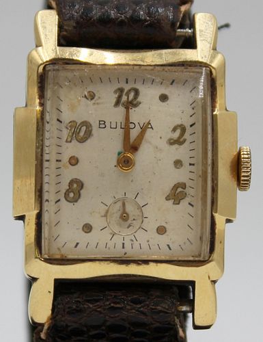 JEWELRY. Men's Bulova 14kt Gold Mechanical Watch.