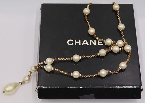 JEWELRY. Chanel Pearl and Rhinestone Necklace.