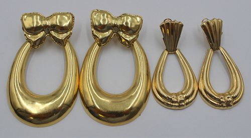 JEWELRY. (2) Pair of Italian 18kt Gold Earrings.