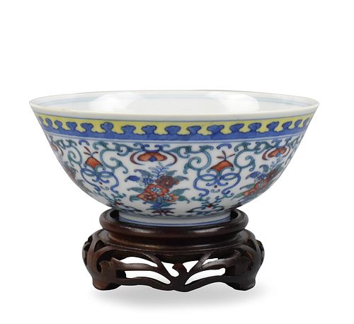 Chinese Doucai Floral Bowl ,Daoguang Mark