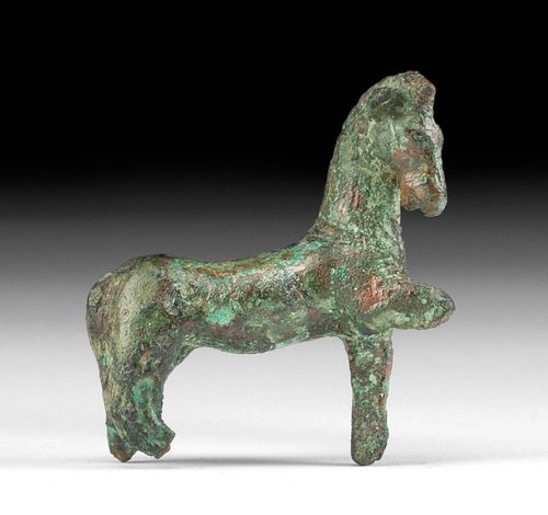 Roman Leaded Bronze Prancing Horse Statuette