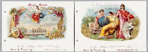 Four Louis Wagner & Co. cigar box sample labels, ca. 1900, to include La Premiada, Santalina