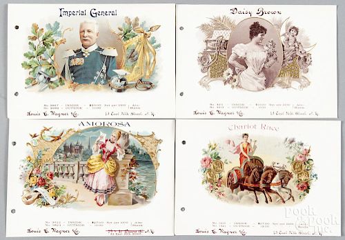 Four Louis Wagner & Co. cigar box sample labels, ca. 1900, to include Imperial General
