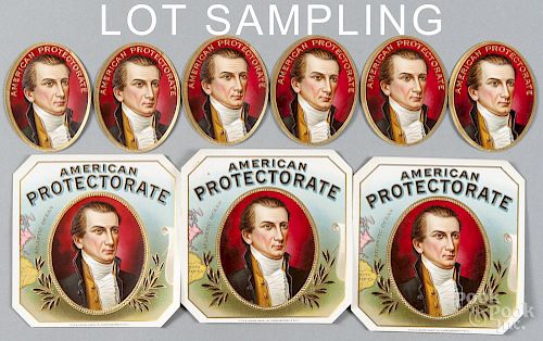 Thirty-three American Protectorate outer cigar box labels, ca. 1900, 4 5/8'' x 4 5/8''