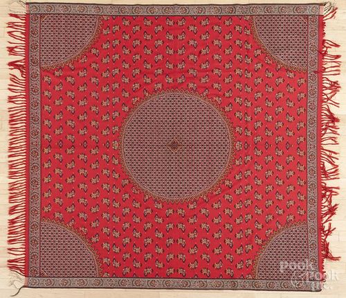 Paisley moon shawl, early 20th c., 70'' x 71 1/2''.