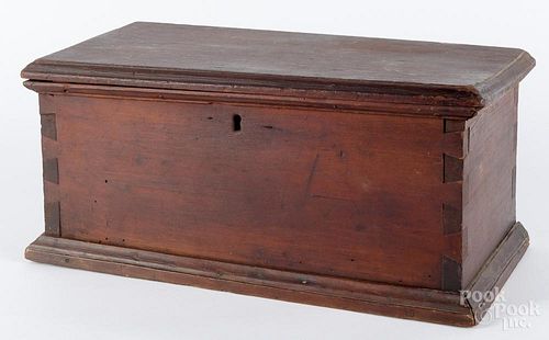 Pennsylvania poplar lock box, late 18th c., 7 1/2'' h., 17'' w.