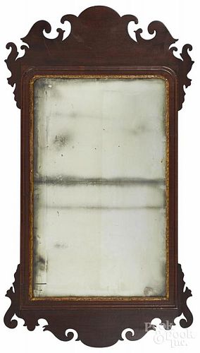 Chippendale mahogany looking glass, ca. 1800, 40'' h.