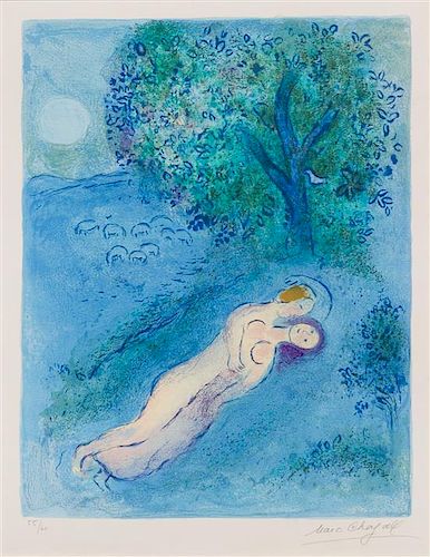 * Marc Chagall, (French/Russian, 1887-1985), La lecon de Phileta (from Daphnis et Chloe), 1961