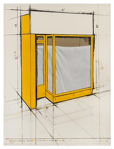 * Christo and Jeanne-Claude, (Bulgarian, b. 1935), Yellow Store Front, Project, 1980