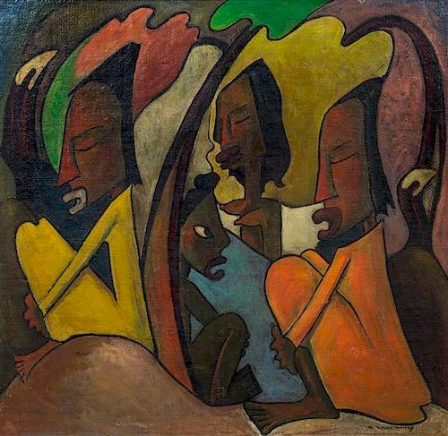 Angel Botello, (Puerto Rican, 1913–1986), Haitian Women, 1949