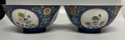 PAIR OF CHINESE  FAMILLE ROSE BOWL ,D15.5CM H 7CM