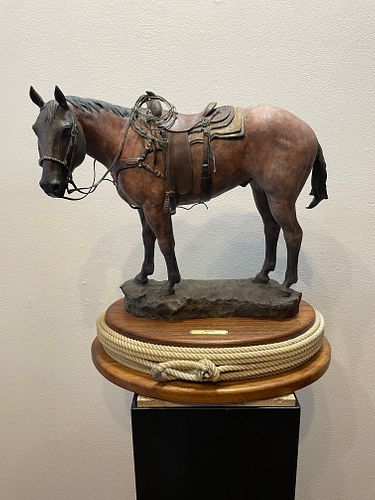 D Michael Thomas Bronze Horse Sculpture "On Deck" signed numbered