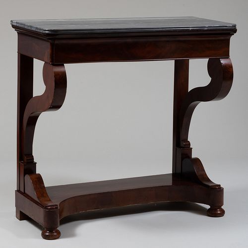Louis Philippe Mahogany Console with Marble TopÂ 