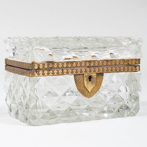 Continental Gilt-Metal-Mounted Cut Glass Table Box