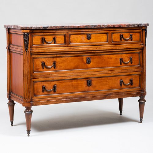 Louis XVI Style  Metal-Mounted Fruitwood Commode, of Recent Manufacture