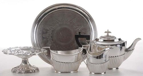 Five Silver-Plated Hollowware Pieces
