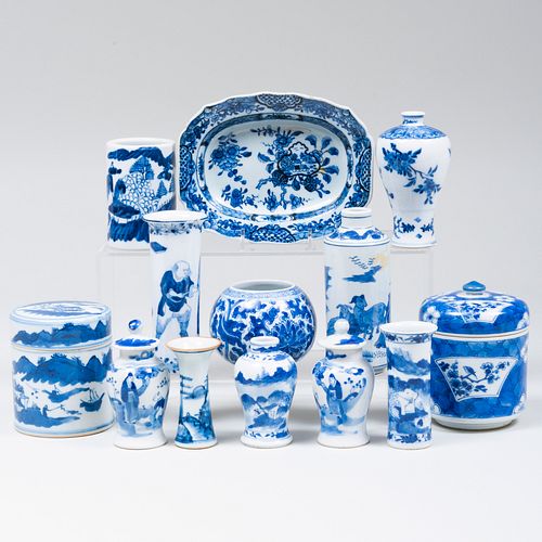 Group of Chinese Blue and White Porcelain Articles