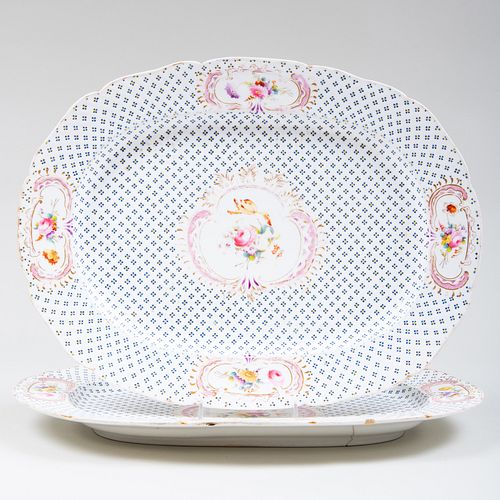 Pair of Large English Porcelain Platters