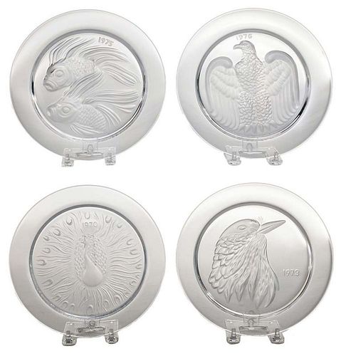 Lalique Crystal Annual Plates 1970-76