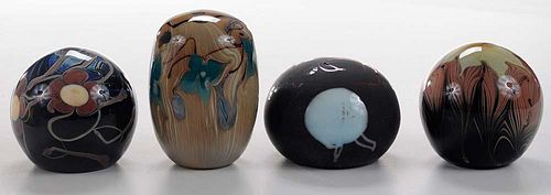 Four Studio Glass Paperweights 1970s