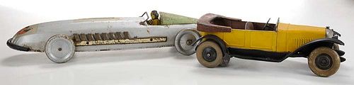 Toy Tin Race Car and Touring Car (2)