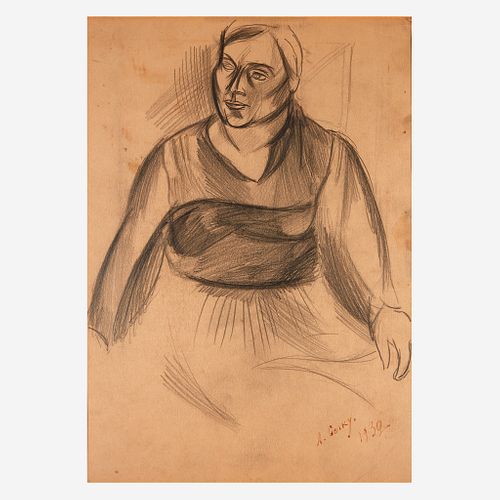 Arshile Gorky (American, 1904-1948) Portrait of a Woman [with Self-Portrait verso]