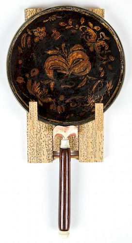 A Chinese Lacquered Silver Mirror, Ming Dynasty