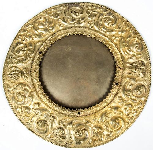 A Chinese Gilt Copper Armour Mirror, Qing D