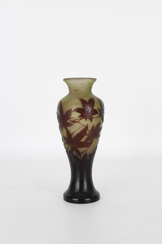 French Galle Glass Cameo Vase