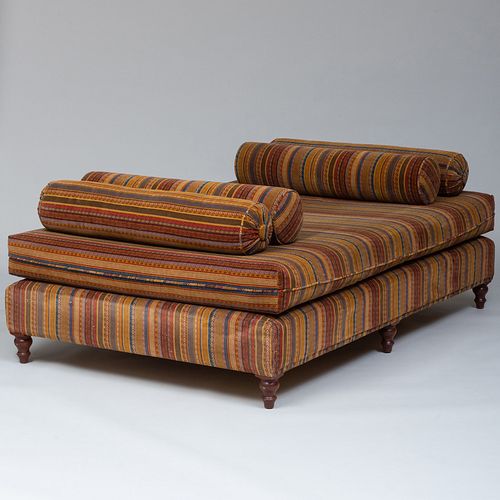 Large Upholstered Ottoman with Bolsters