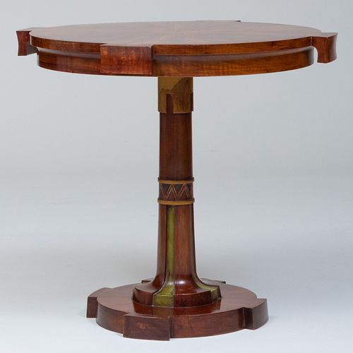 Small Egyptian Revival Rosewood and Painted Side Table