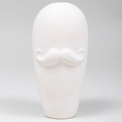 Jonathan Adler Bisque Prototype Vase with Mustache