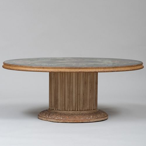 Vintage Verre Églomisé and Painted Low Table