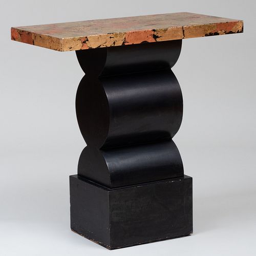 Katherine Hill Faux Marble and Ebonized Console Table
