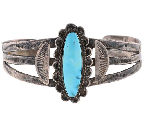 1920's Navajo Fred Harvey Turquoise Bracelet
