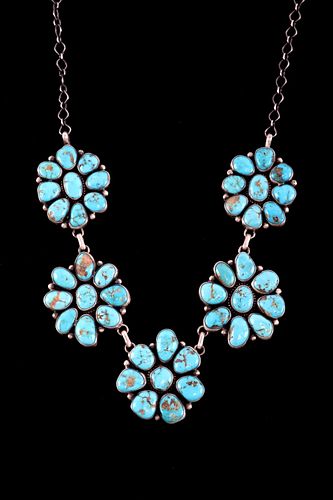 Navajo Rare Natural Kingman Turquoise Necklace