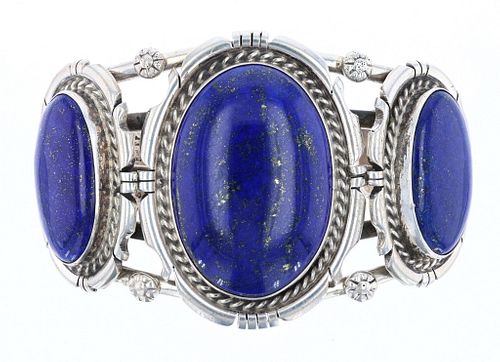 Navajo Lapis Lazuli Large Bracelet by Betta Lee