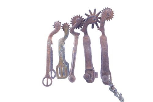 19th Century Rooster Head Single Spur Collection
