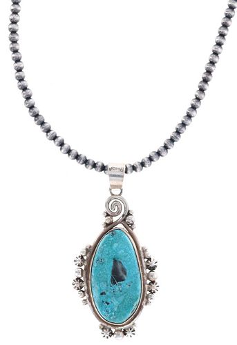 Navajo Red Mountain Turquoise Necklace by Skeets
