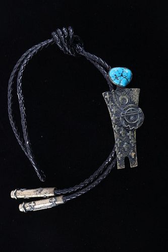 Armand American Horse Number 8 Turquoise Bolo