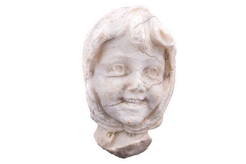 Gypsum Alabaster Young Gypsy Woman Bust c. 19th C