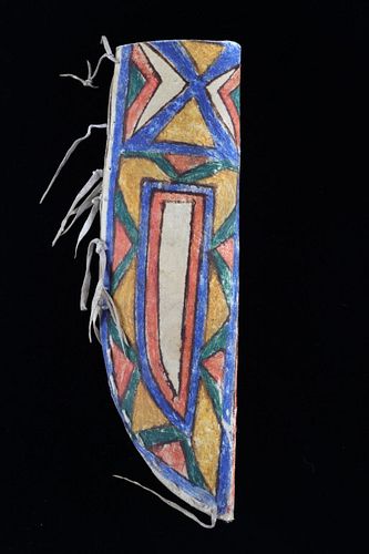 Sioux Polychrome Parfleche Knife Sheath 19th C.