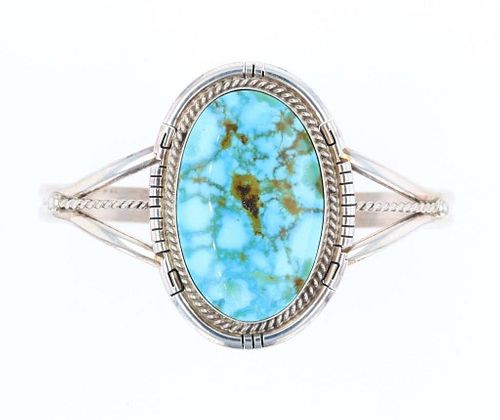 Navajo Kingman Turquoise Bracelet by Skeets