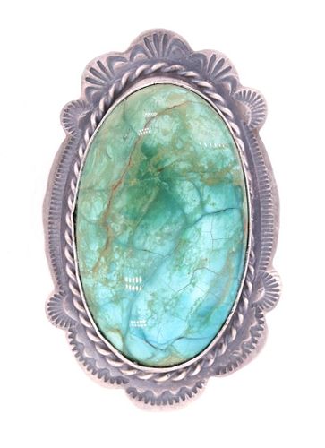 Navajo Nevada Turquoise Sterling Large Ring