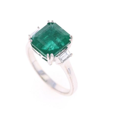 Classic GIA Cert. Natural Emerald 4.95ct. 18K Ring